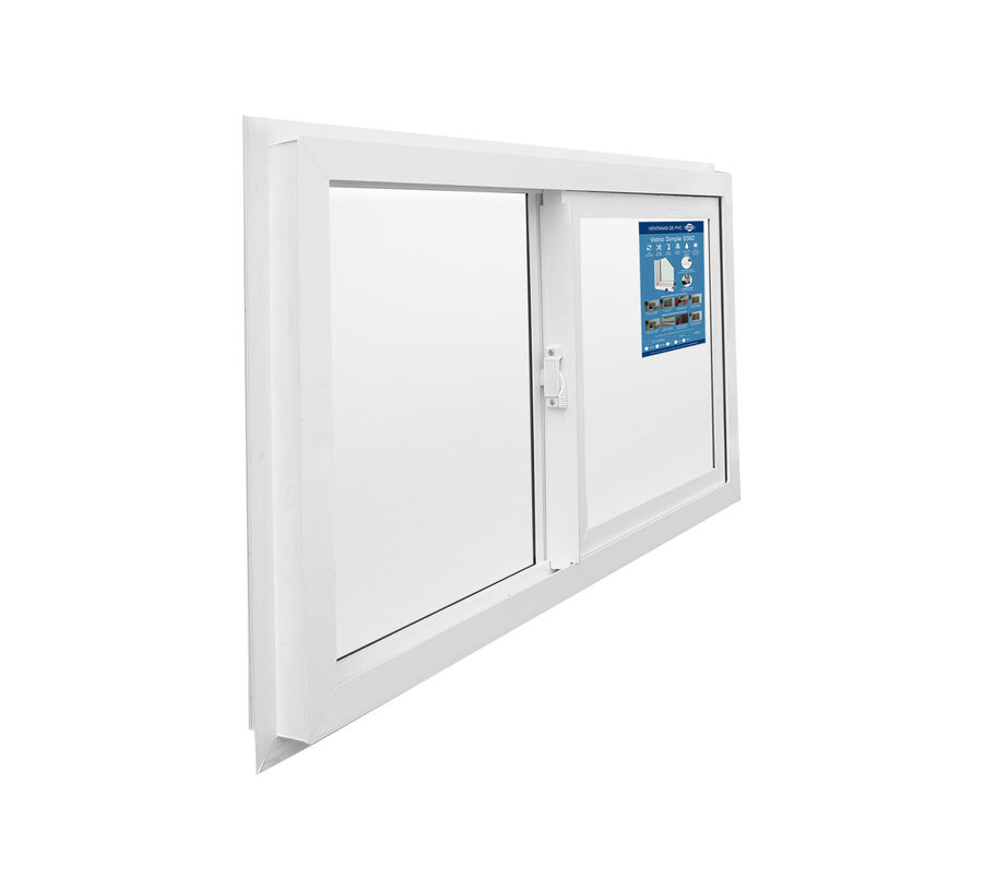 Ventana PVC Vidrio Simple Corredera Advance 121x100cm Blanco image number null