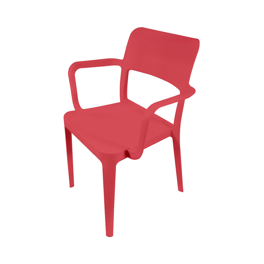 Silla Minimal Con Apoya Brazos Roja image number null